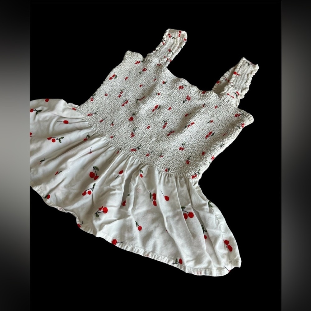 White with Cherries Elodie Tank Top Women's Size Small